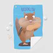 Serviette De Golf Caricature de chipmunk à grosses joues mignonnes (En situation)
