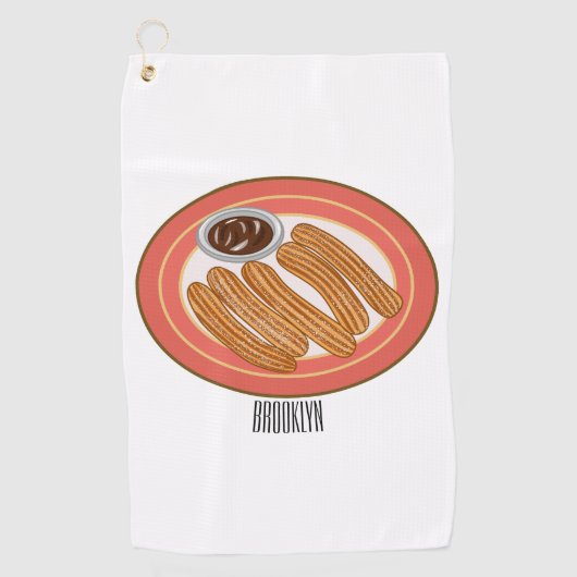 Serviette De Golf Caricature de Churro (Devant)