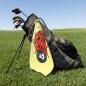 Serviette De Golf Caricature de coccinelle rouge joyeux (Vert)