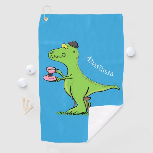 Serviette De Golf Caricature de dinosaure vert t rex (En situation)