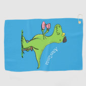 Serviette De Golf Caricature de dinosaure vert t rex (Horizontal)