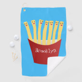 Serviette De Golf Caricature de frites Cute kawaii fast food (En situation)