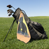 Serviette De Golf Caricature de gros gorilles joyeux (Vert)