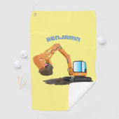 Serviette De Golf Caricature de la pelle orange (En situation)