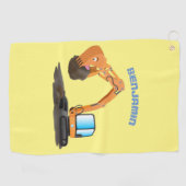 Serviette De Golf Caricature de la pelle orange (Horizontal)