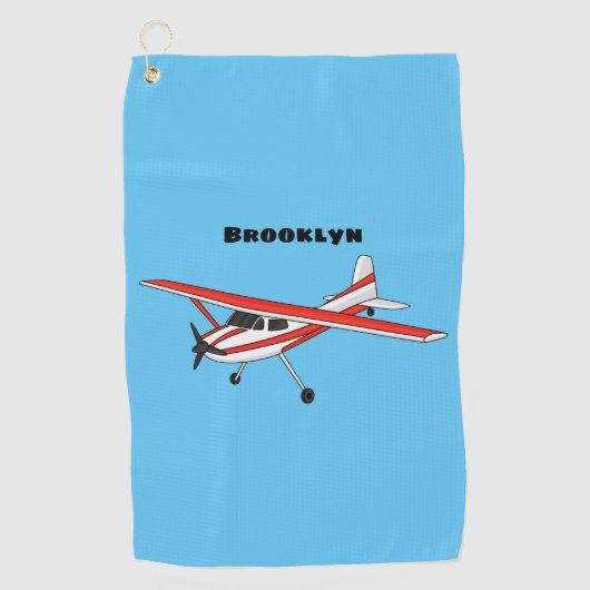 Serviette De Golf Caricature de l'avion à train de vélo (Devant)