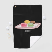 Serviette De Golf Caricature de Macaron (En situation)