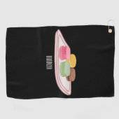 Serviette De Golf Caricature de Macaron (Horizontal)