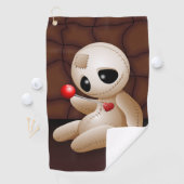 Serviette De Golf Caricature de poupée vaudou en amour (En situation)