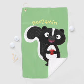 Serviette De Golf Caricature de skunk jote happy (En situation)
