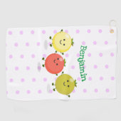 Serviette De Golf Caricature de tomates cerises mûres (Horizontal)