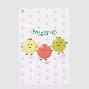 Serviette De Golf Caricature de tomates cerises mûres