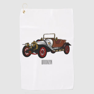Serviette De Golf Caricature de voiture classique 1920