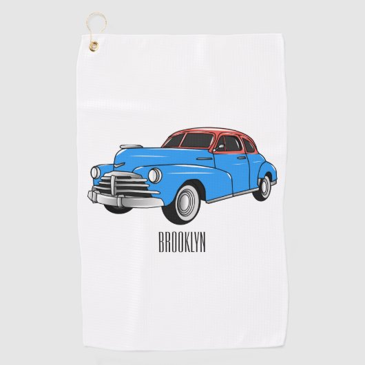 Serviette De Golf Caricature de voiture classique 1948 (Devant)