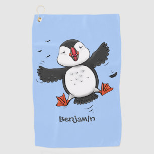 Serviette De Golf Caricature en bleu bouffin joyeux