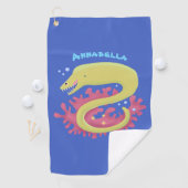 Serviette De Golf Caricature humoristique murène verte (En situation)