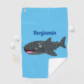 Serviette De Golf Caricature joli requin baleine joyeux (En situation)