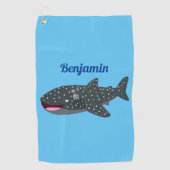 Serviette De Golf Caricature joli requin baleine joyeux (Devant)