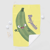 Serviette De Golf Caricature joyeux de courgettes mignonnes (En situation)