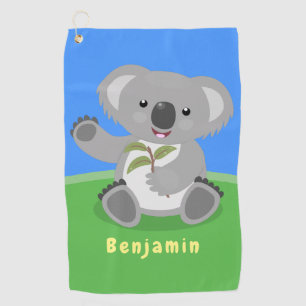 Serviette De Golf Caricature joyeux koala agitant