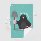 Serviette De Golf Caricature mole joyeux (En situation)