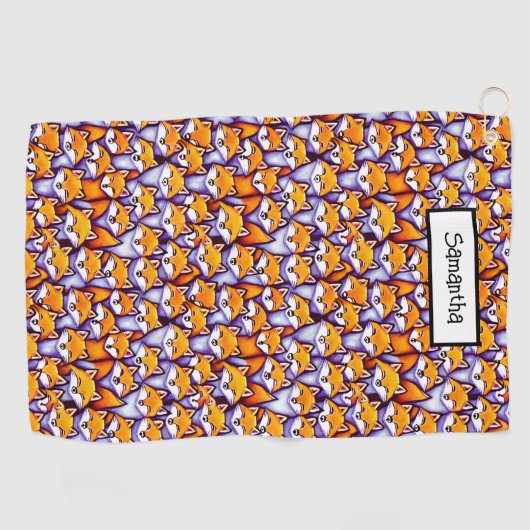 Serviette De Golf Caricature Red fox personnage nom animaux mignons (Horizontal)