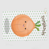 Serviette De Golf Caricature vert oignon brun joli (Horizontal)