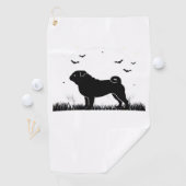 Serviette De Golf Carlin Chien - Halloween Lune Silhouette Classique (En situation)