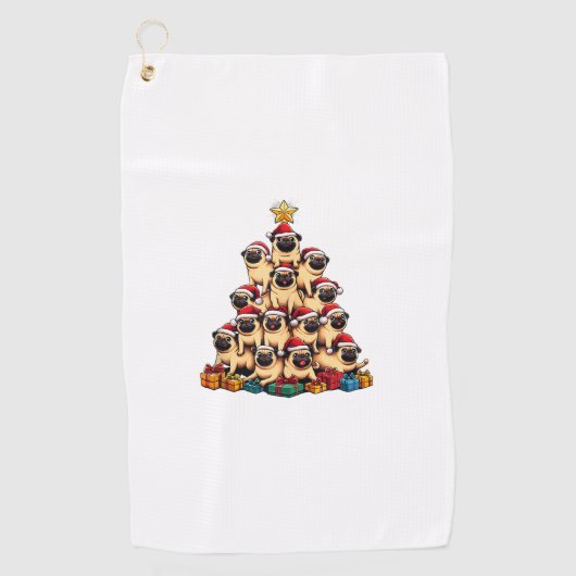 Serviette De Golf Carlins de Noël Carlin chien (Devant)