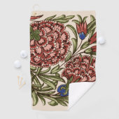 Serviette De Golf Carnation Carrelage Fleur Antique Art Rustique (En situation)