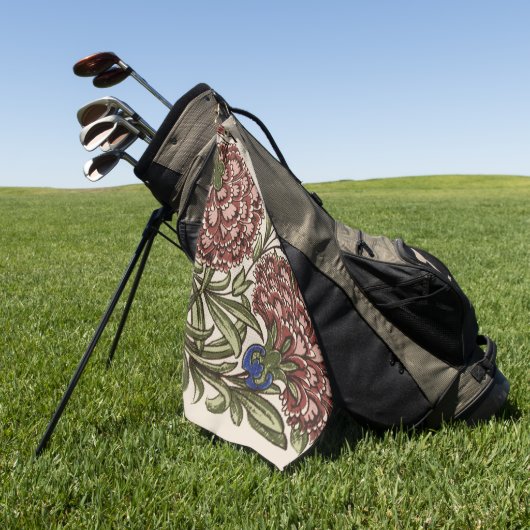 Serviette De Golf Carnation Carrelage Fleur Antique Art Rustique (Vert)