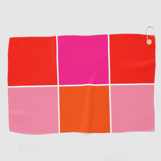 Serviette De Golf Carré rose et orange (Horizontal)