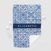 Serviette De Golf Carreaux méditerranéens, Portugais, Azulejo, Votre (En situation)