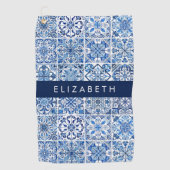 Serviette De Golf Carreaux méditerranéens, Portugais, Azulejo, Votre (Devant)