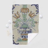 Serviette De Golf Carrelage Delft Antique Pot de Fleur Céramique (En situation)