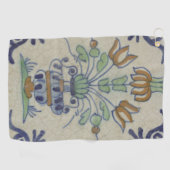Serviette De Golf Carrelage Delft Antique Pot de Fleur Céramique (Horizontal)