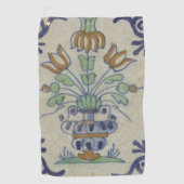 Serviette De Golf Carrelage Delft Antique Pot de Fleur Céramique (Devant)