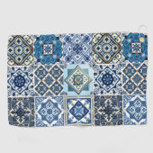 Serviette De Golf Carrelage méditerranéen, Portugais, Azulejo, Majol (Horizontal)