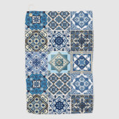 Serviette De Golf Carrelage méditerranéen, Portugais, Azulejo, Majol (Devant)