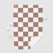Serviette De Golf Carrés Checker mocha brun blanc géométrique rétro (En situation)