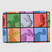 Serviette De Golf Carrés dinosaures (Horizontal)