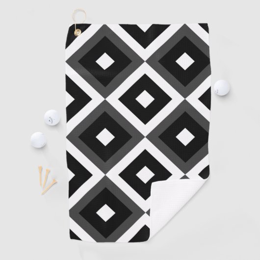 Serviette De Golf Carrés noirs et blancs (En situation)