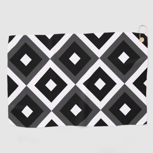 Serviette De Golf Carrés noirs et blancs (Horizontal)