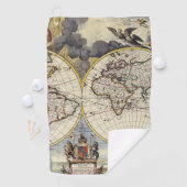 Serviette De Golf Carte ancienne inspirée (4) (En situation)