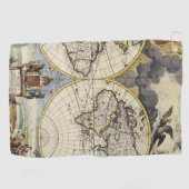 Serviette De Golf Carte ancienne inspirée (4) (Horizontal)