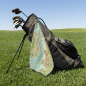 Serviette De Golf Carte bathyorographical d'îles britanniques (Vert)