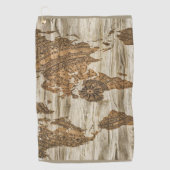 Serviette De Golf Carte Brown de l'empreinte mondiale (Devant)