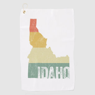 Serviette De Golf Carte de couleur Idaho Vintage Retro Sunset