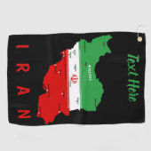 Serviette De Golf Carte de l'Iran avec drapeau et emblème (Horizontal)