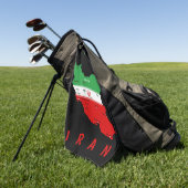 Serviette De Golf Carte de l'Iran avec drapeau et emblème (Vert)